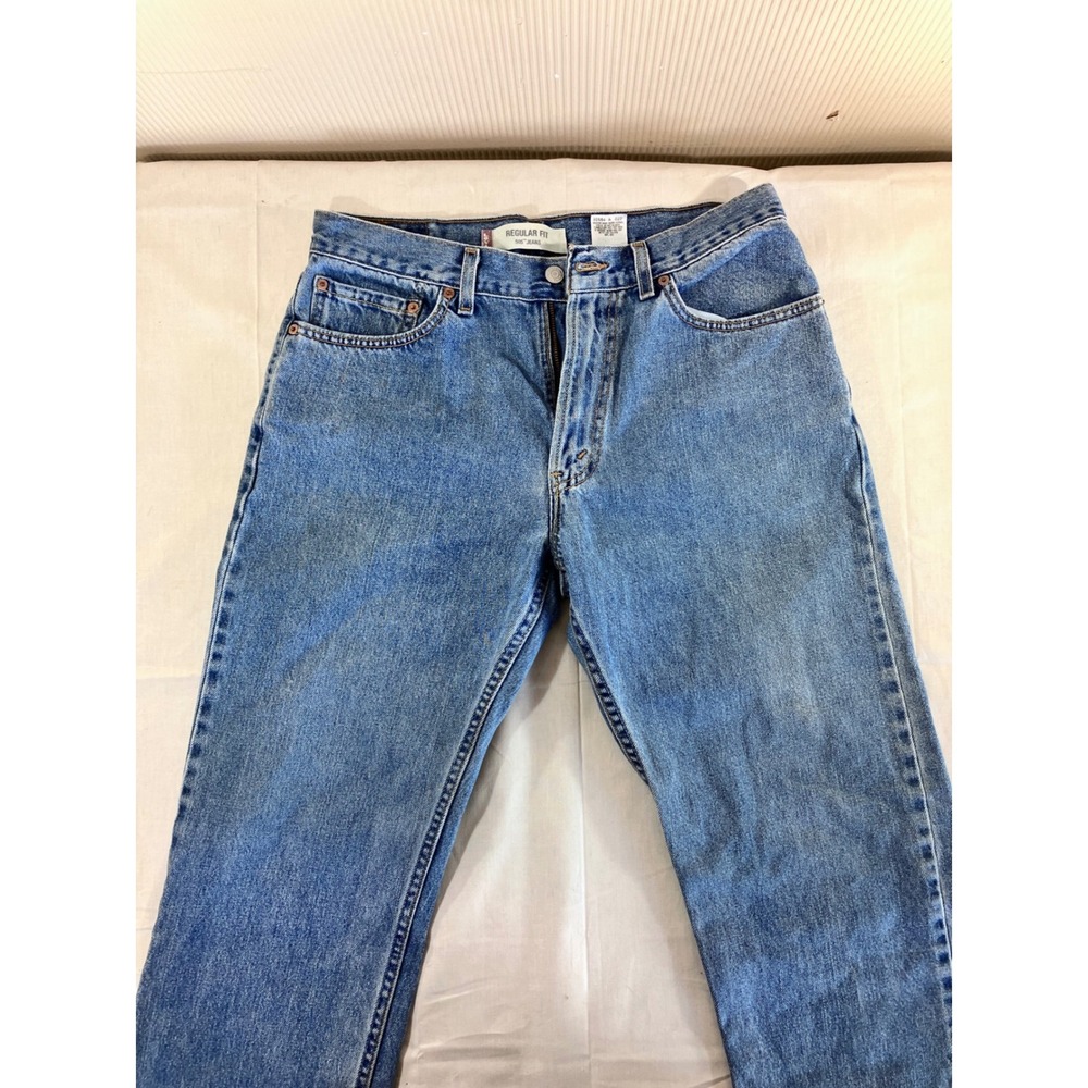 HEMMED Levi Strauss Co 505 Mens Jeans 34‎ Waist Blue Regular Fit Cotton Denim